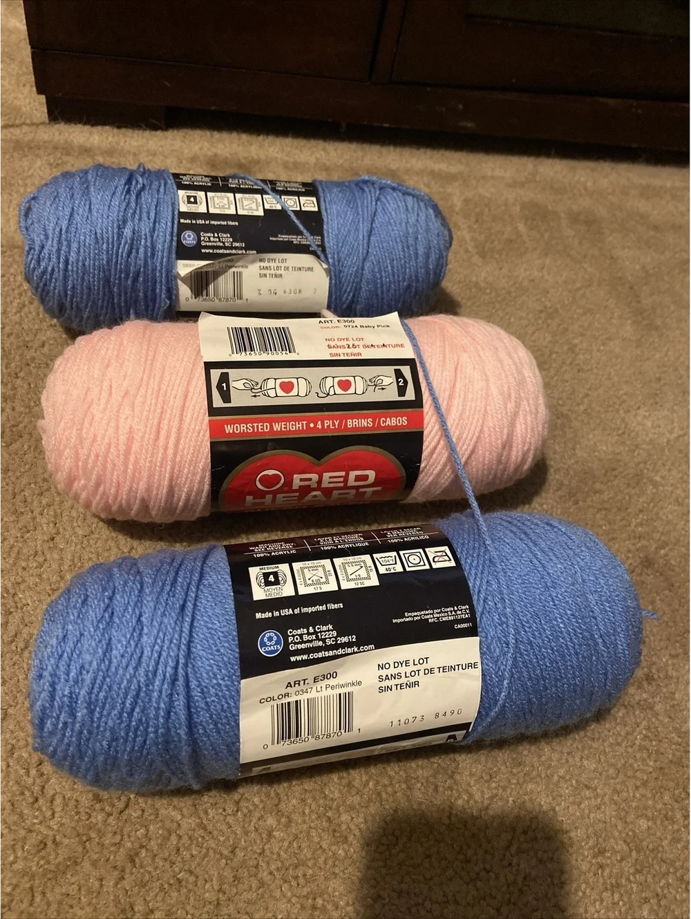 Red Heart Yarn Lot Of 3